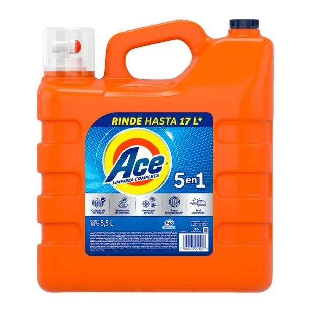 Detergente Líquido Ace 5 en 1 Concentrado 8.5 L