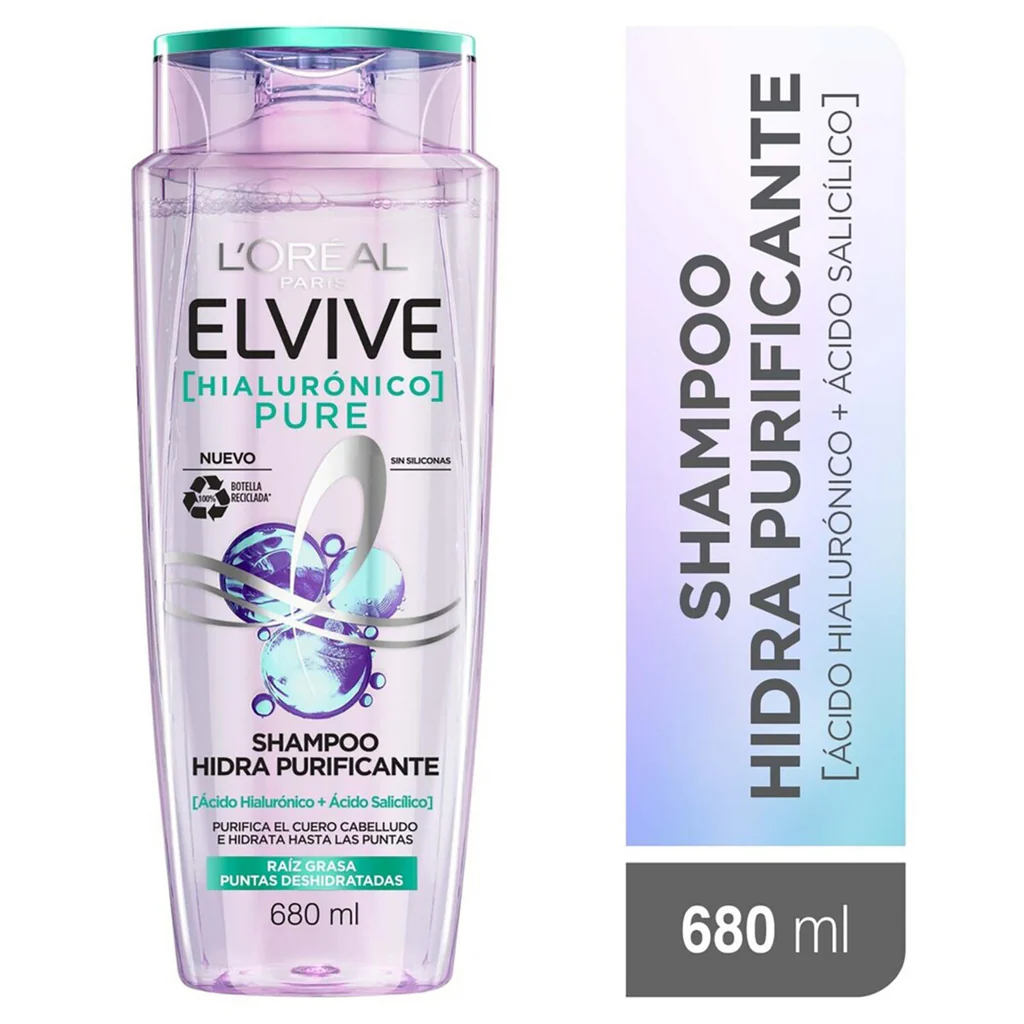 Shampoo L'oréal Paris Elvive pure 680 Ml